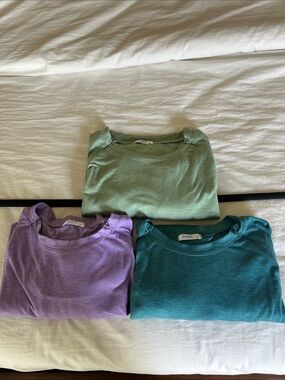 Chemo Port Long Sleeve Crewneck Tee - Lavender, Sage & Teal
